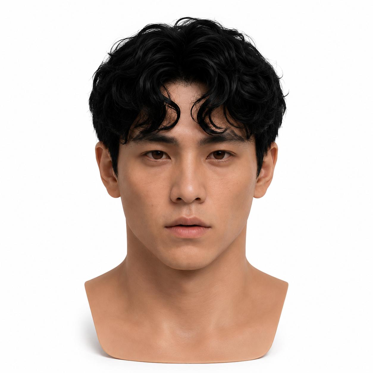 Curly Asian Young Male